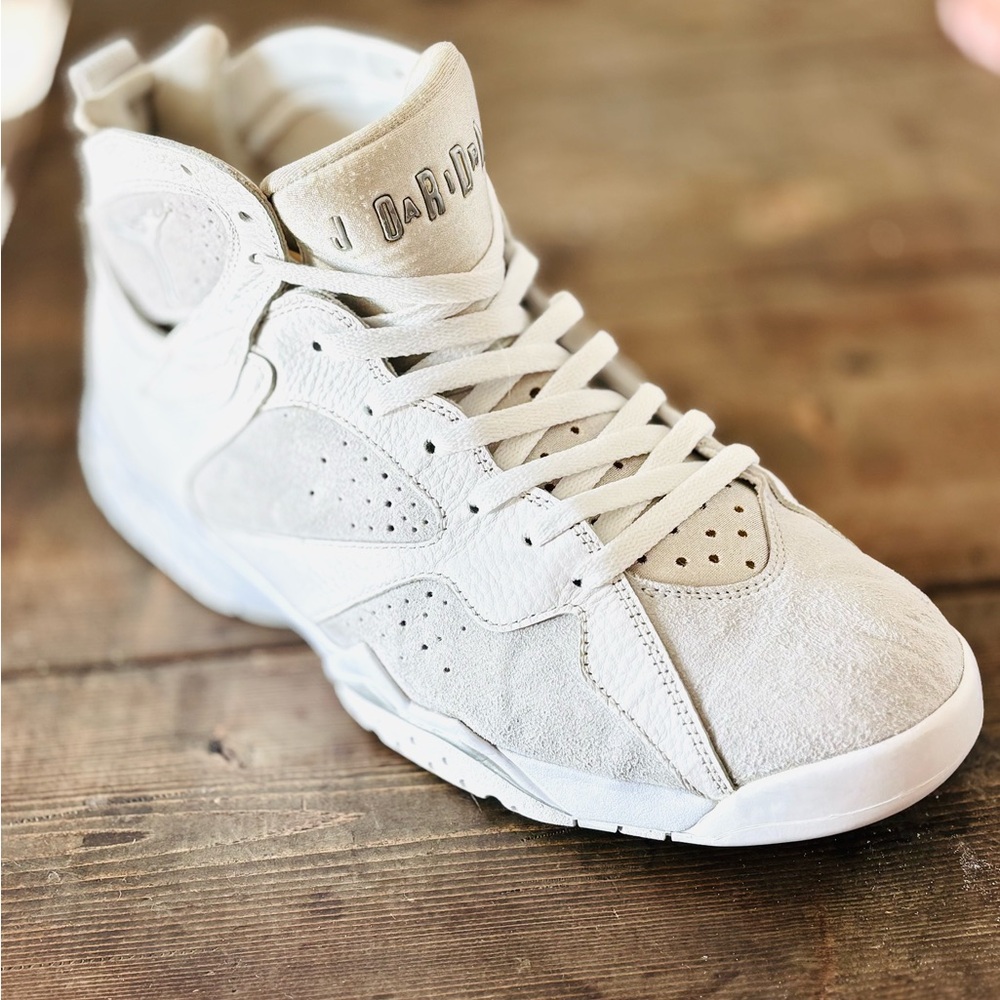 Jordan White High-Top Sneakers with Perforated Leather